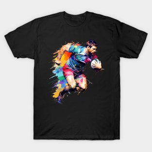 Rugby Player Sport Game Champion Competition Abstract T-Shirt